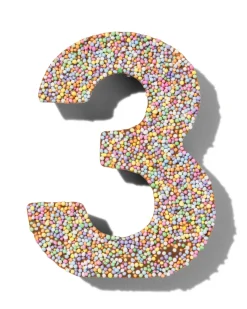 chocolade feestcijfer 3 met discodip