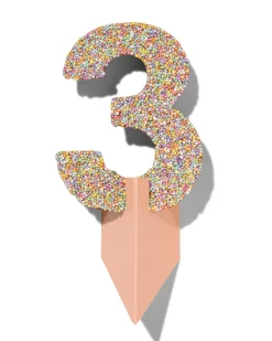 chocolade feestcijfer 3 met discodip