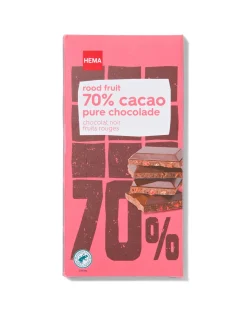 chocoladereep 70% puur rood fruit 90 gram