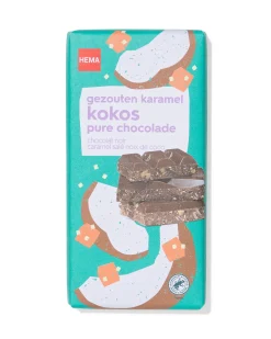 chocoladereep puur gezouten karamel kokos 180g