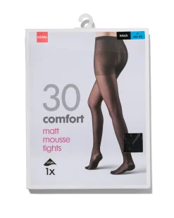 comfort panty matt-mousse 30 denier zwart