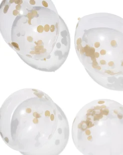 confettiballonnen 30cm goud - 6 stuks