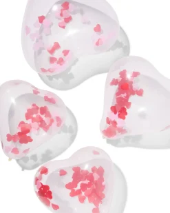 confettiballonnen 30cm hart - 6 stuks