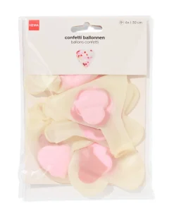 confettiballonnen 30cm hart - 6 stuks