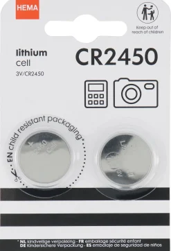 CR2450 lithium batterijen - 2 stuks