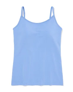 dames bh hemd met ingebouwde cups blauw