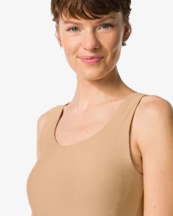dames bh hemd smoothing met ingebouwde cups beige
