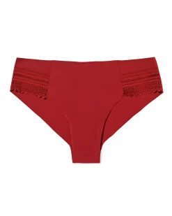 dames brazilian micro met kanten inzet donkerrood
