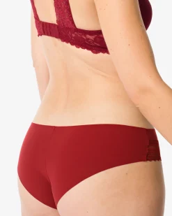 dames brazilian micro met kanten inzet donkerrood