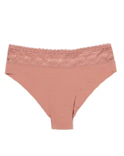 dames brazilian micro met kanten tailleband lichtbruin