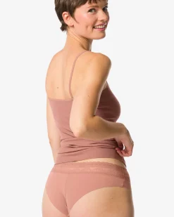 dames brazilian micro met kanten tailleband lichtbruin