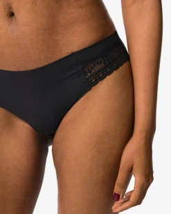 dames brazilian micro met kanten inzet zwart