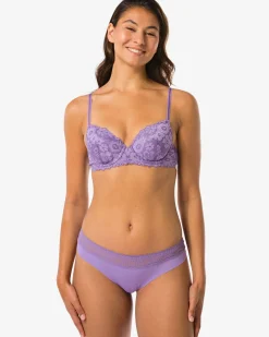 dames brazilian micro met kanten tailleband lichtpaars