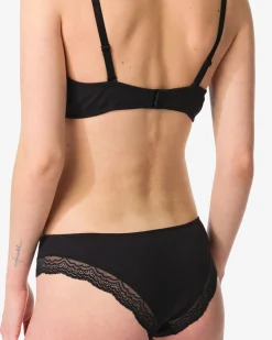 dames brazilian rib met kant zwart