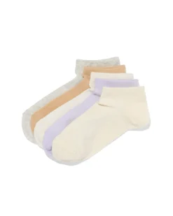 dames enkelsokken mesh - 5 paar beige