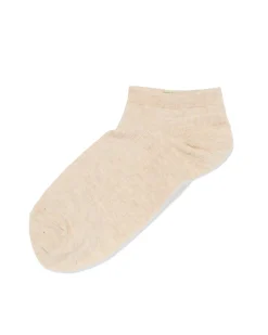 dames enkelsokken rib beige