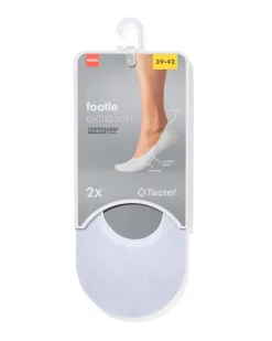 dames footies extra zacht - 2 paar wit