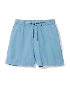 dames korte broek Lila tencel middenblauw