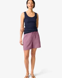 dames short Kai relaxed fit mousseline paars