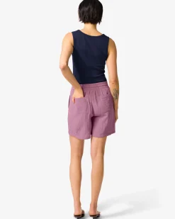 dames short Kai relaxed fit mousseline paars