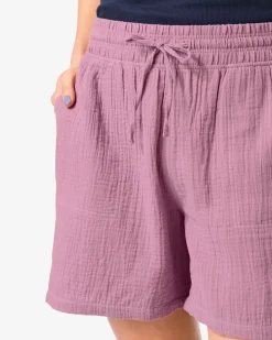 dames short Kai relaxed fit mousseline paars
