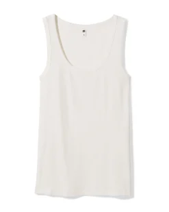 dames singlet Anouk met ribbels wit