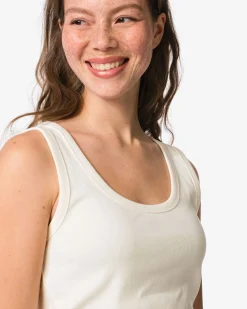 dames singlet Anouk met ribbels wit