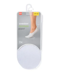 dames sneakersokken met bamboe - 2 paar wit