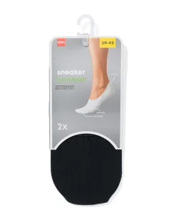 dames sneakersokken met bamboe - 2 paar zwart