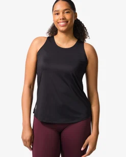 dames sportsinglet loose fit zwart