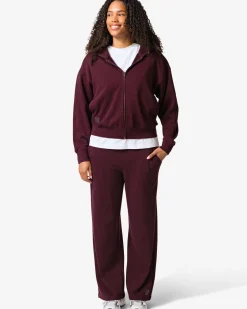 dames sweatbroek loose fit bordeauxrood
