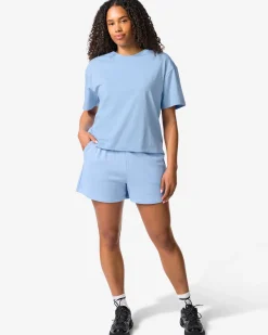dames sweatshort lichtblauw