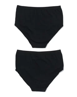dames tailleslip katoen - 2 stuks zwart
