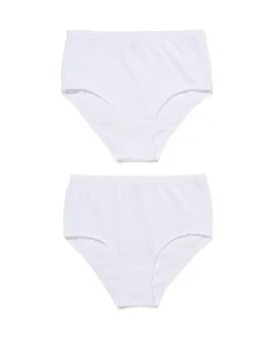 dames tailleslip katoen - 2 stuks wit