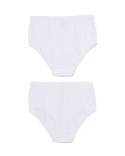 dames tailleslip katoen - 2 stuks wit