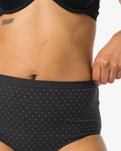 dames tailleslip katoen - 2 stuks zwart/wit
