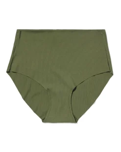 dames tailleslip micro rib ultimate comfort donkergroen