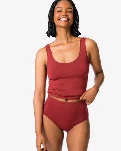 dames tailleslip naadloos micro donkerrood