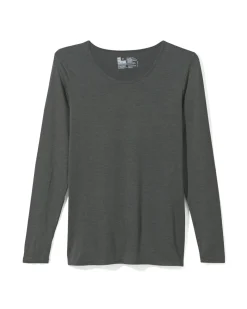 dames temptech T-shirt lange mouw grijsmelange