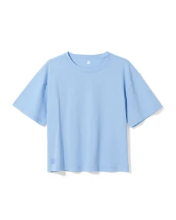 dames T-shirt boxy fit lichtblauw
