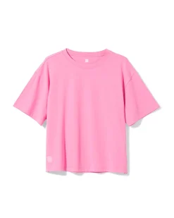 dames T-shirt boxy fit roze
