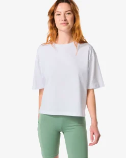 dames T-shirt boxy fit wit