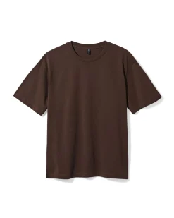 dames T-shirt Do oversized fit donkerbruin