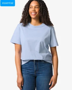 dames T-shirt Larissa regular fit lichtblauw