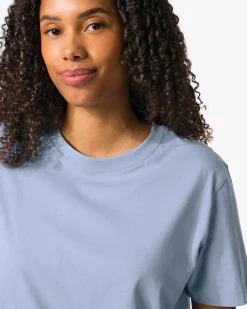 dames T-shirt Larissa regular fit lichtblauw