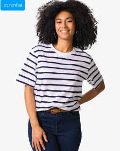 dames T-shirt Larissa regular fit lichtblauw