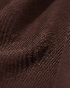 dames T-shirt slim fit o-hals bruin