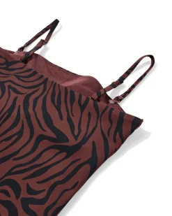 damesbadpak Nina zebra chocoladebruin