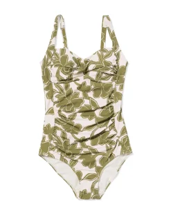 damesbadpak Riva shaping fit bloemen groen