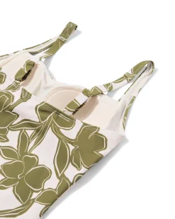 damesbadpak Riva shaping fit bloemen groen